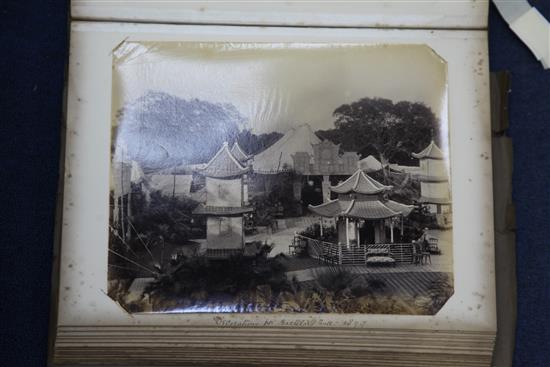 A late 19th century Anglo-Indian photograph album, album 14.75 x 11.5in.